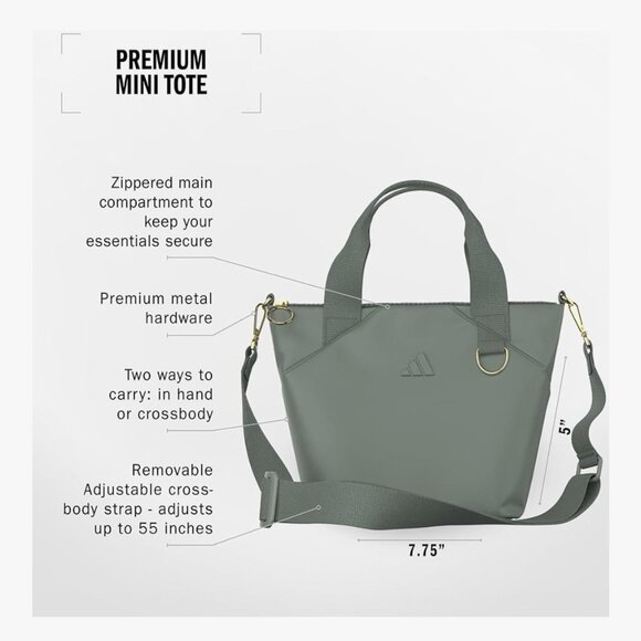 Adidas Premium Mini Tote Crossbody Bag - Green and Gold - Picture 3 of 9